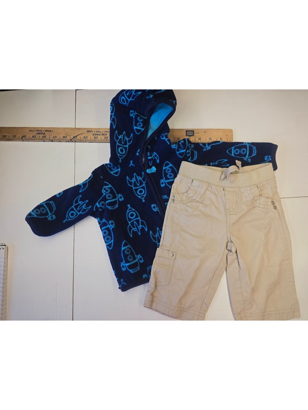 Baby Boys 3-6M Outfit Set Little Wonders Fleece Rocket Jacket Koala Cargo Pants